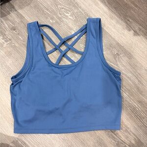 Women's Blue Strappy Sports Bra